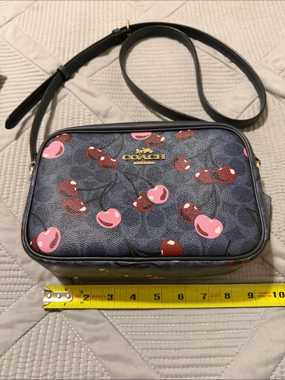 Coach Navy Cherry Print Crossbody Bag